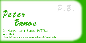 peter banos business card